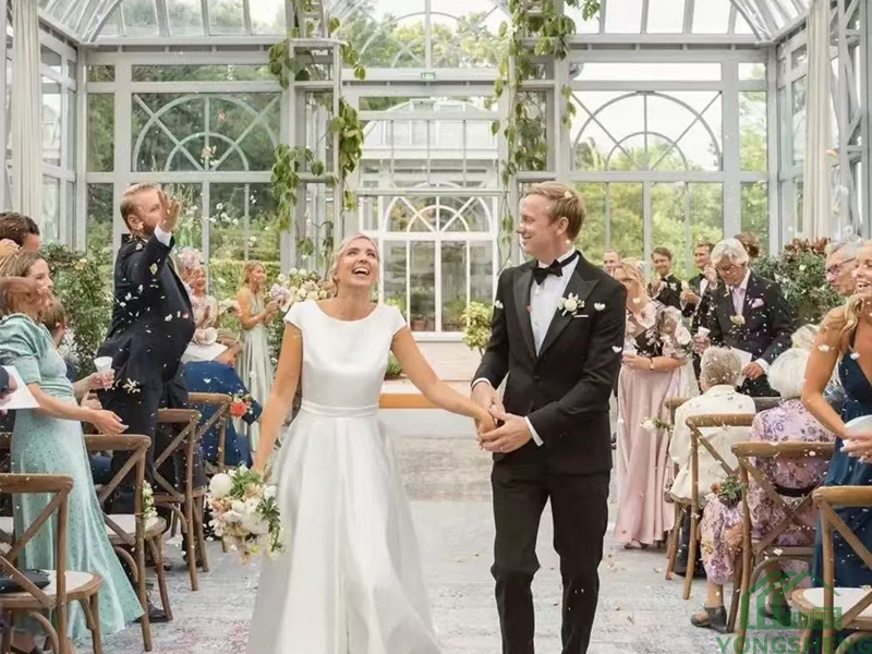 Large luxury Victorian glass wedding greenhouse 